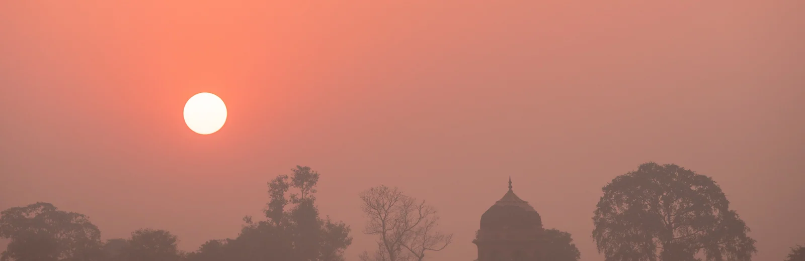 Skyline of Shanti Nagar, Agra at golden hour