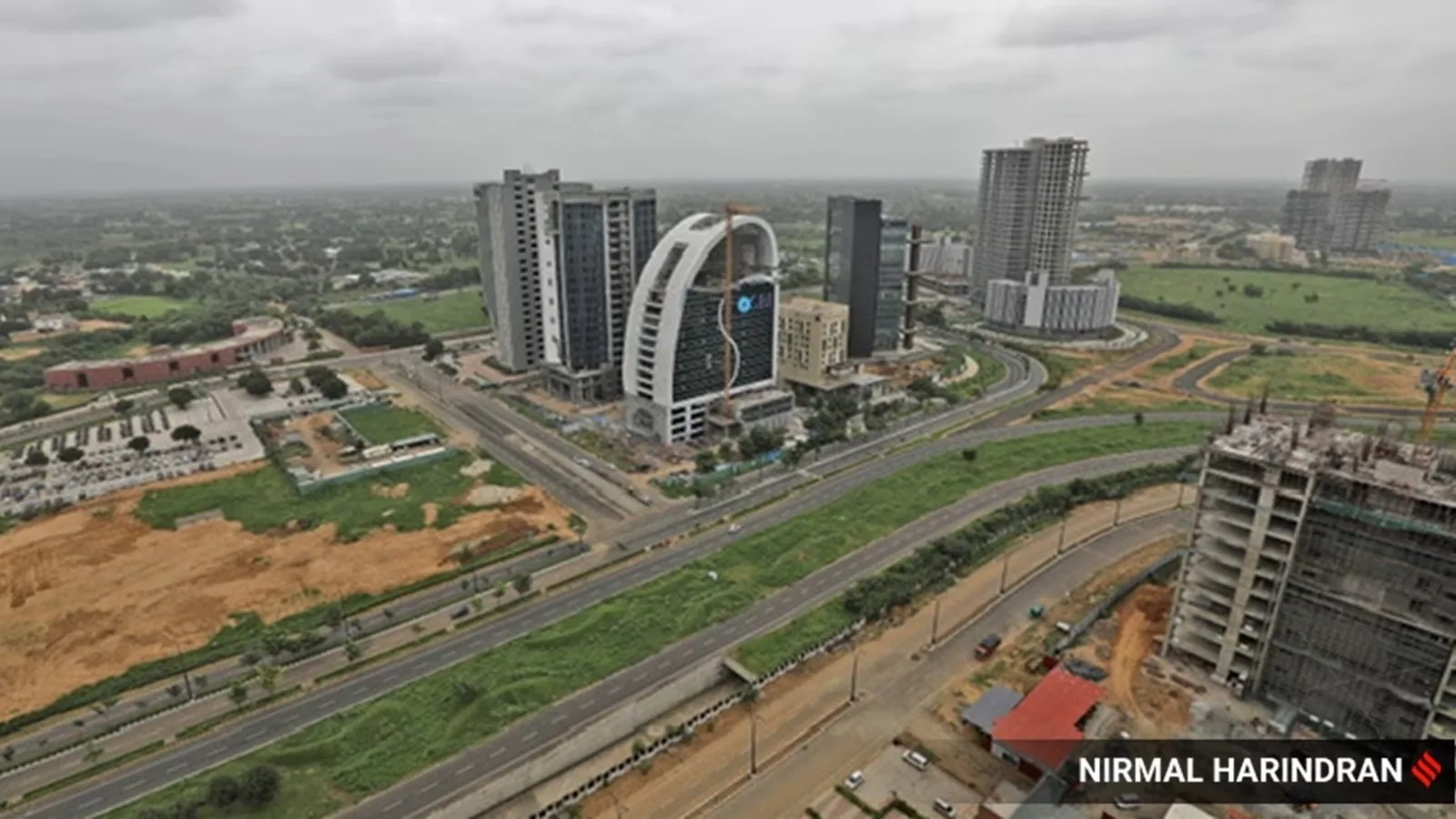 Aerial view of GIFT City, Ahmedabad