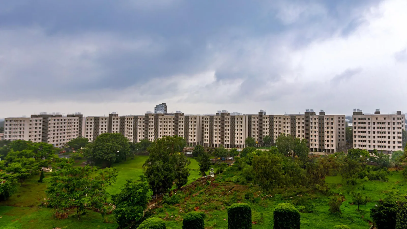 Aerial view of Lila Nagar, Ahmedabad