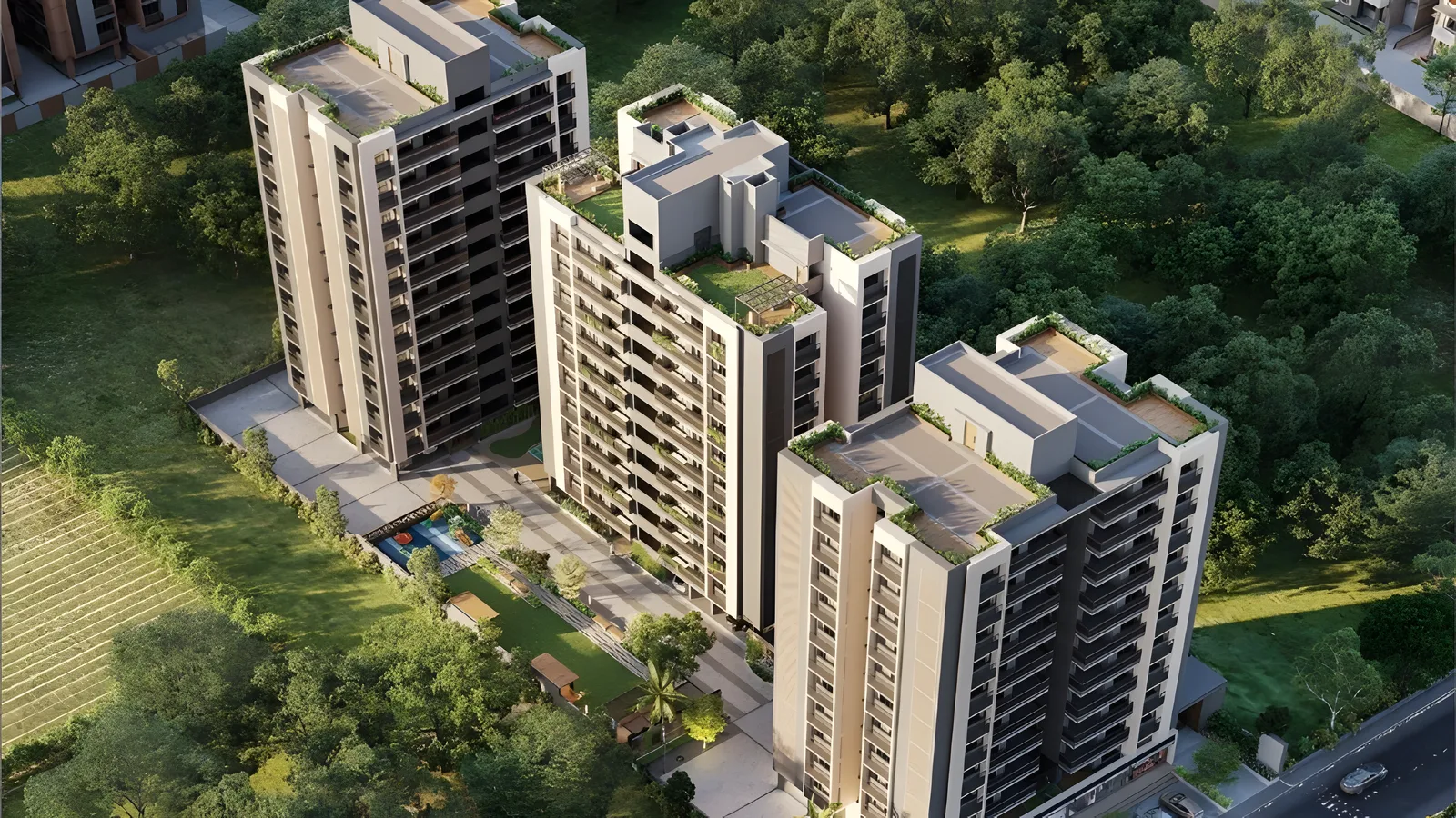 Aerial view of Nikol, Ahmedabad