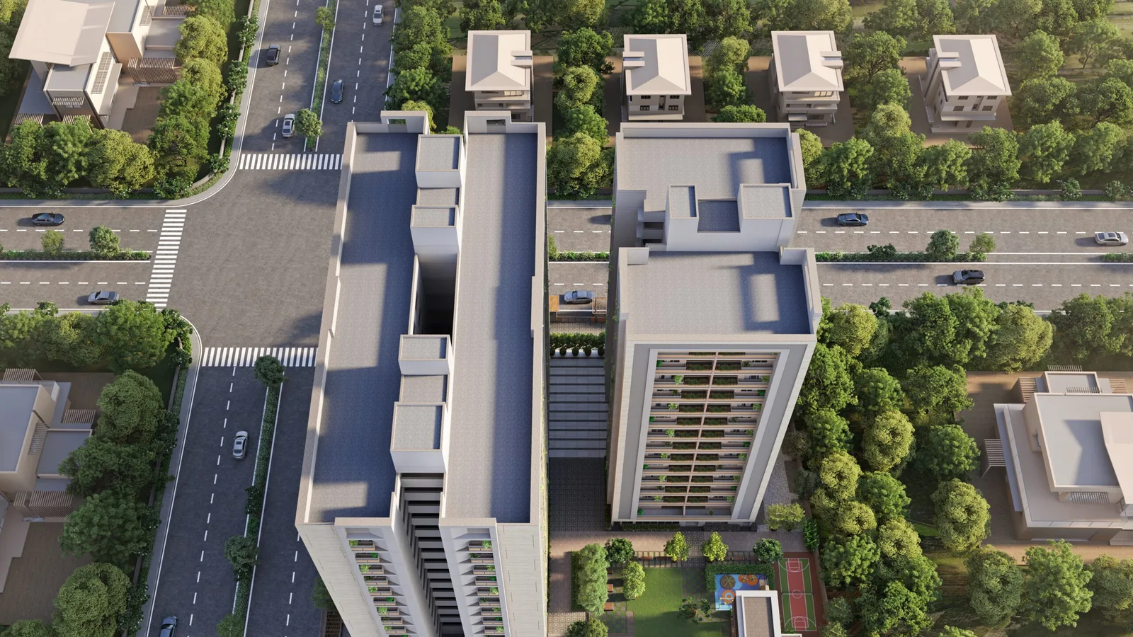 Aerial view of Vasna, Ahmedabad