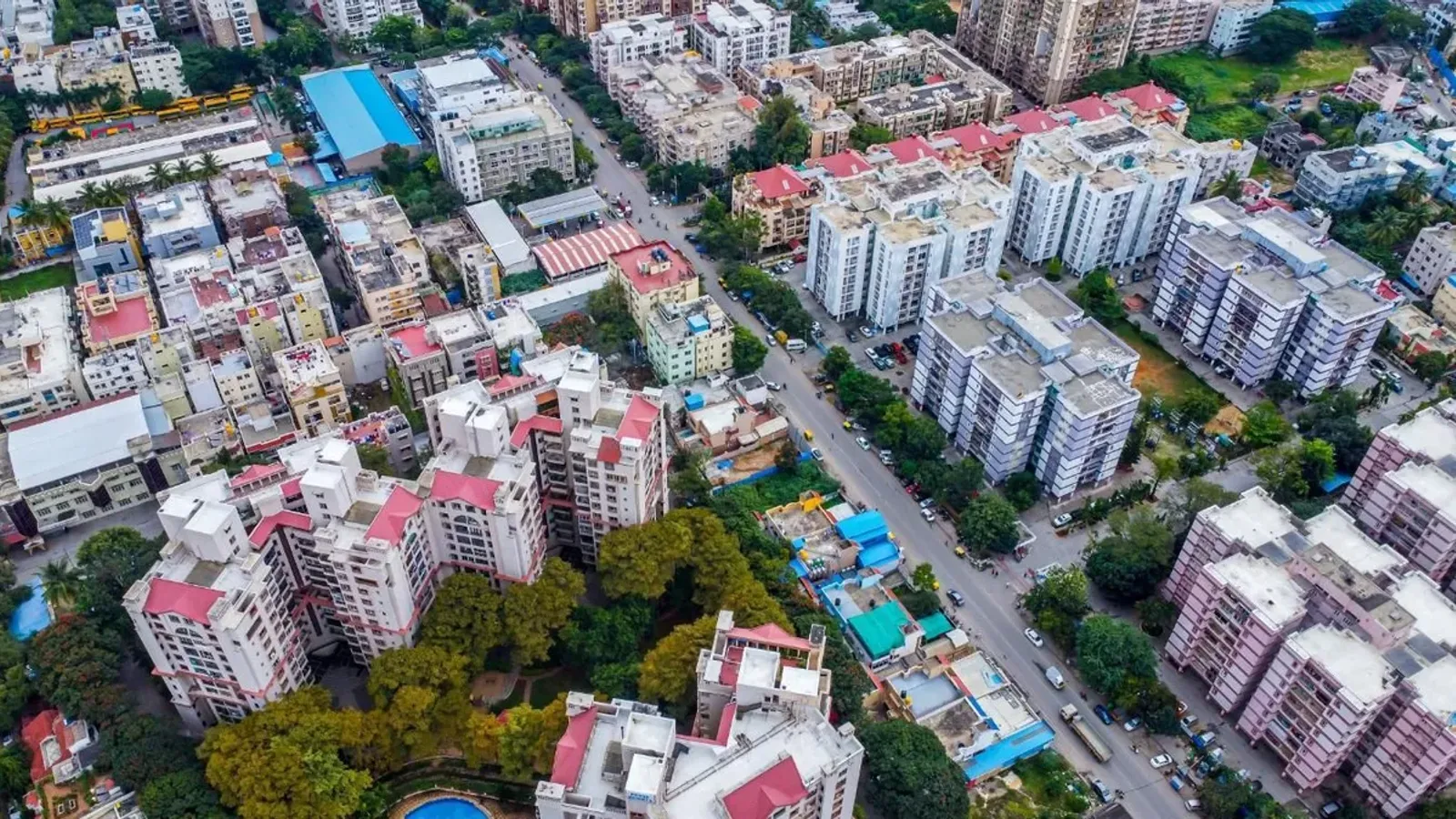 Aerial view of Bellandur, Bengaluru