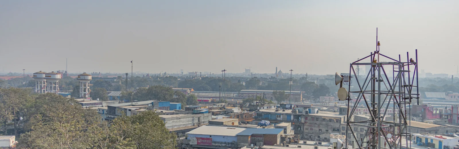 Skyline of New Market, Bhopal at golden hour