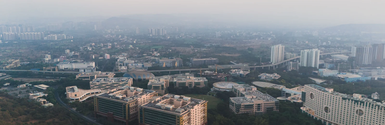 Skyline of Sector 32, Chandigarh at golden hour