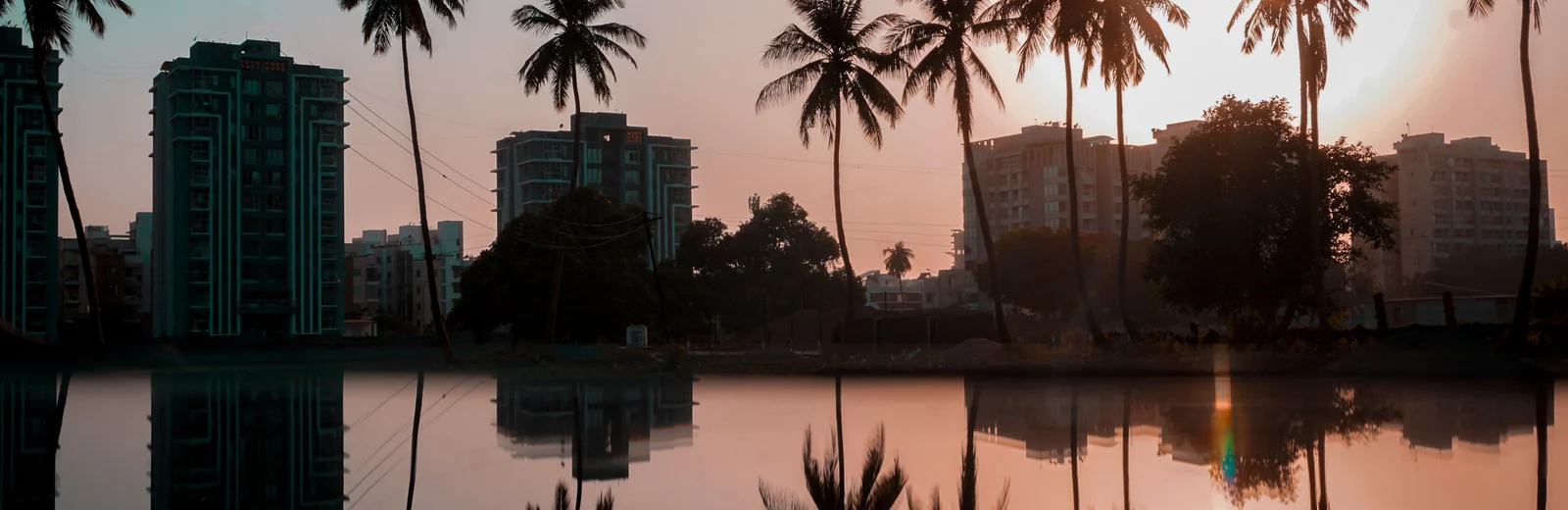 Skyline of Chetpet, Chennai at golden hour