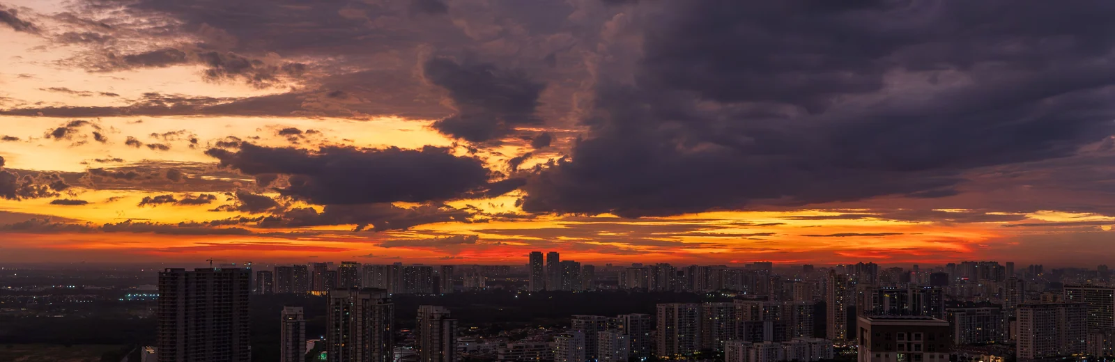 Skyline of Nallur North, Chennai at golden hour