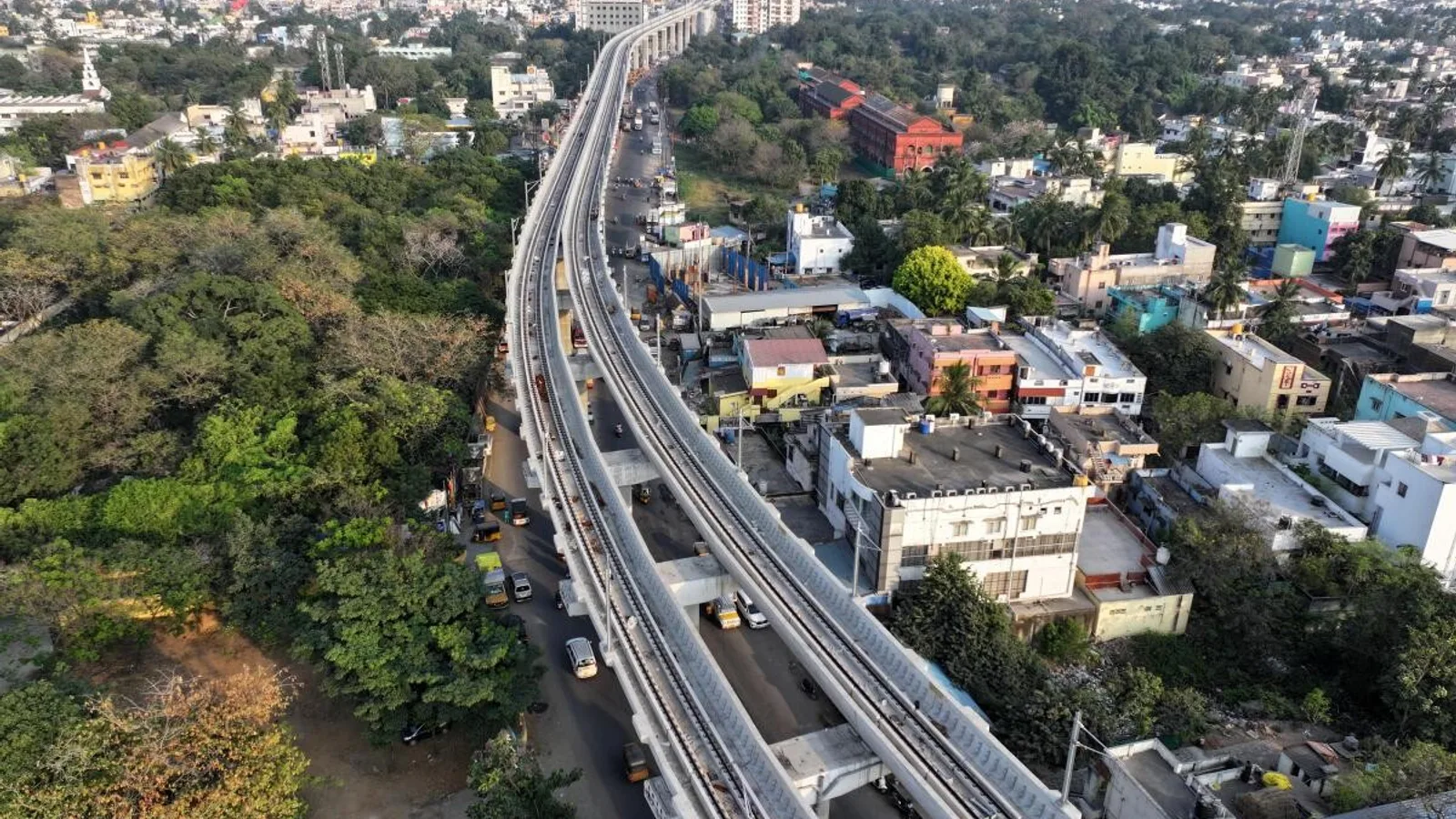 Aerial view of Poonamallee, Chennai