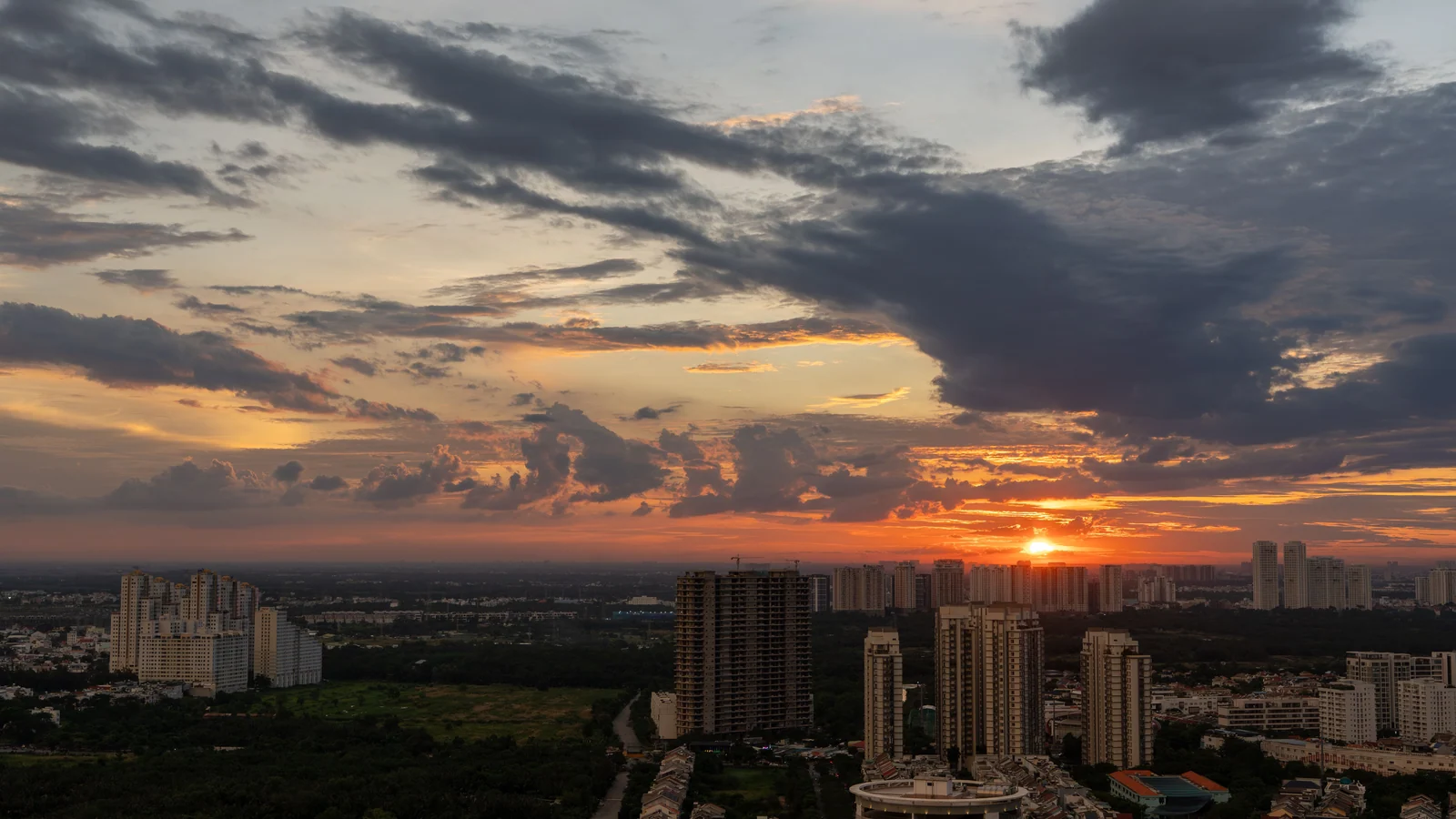 Aerial view of Pozhal Red Hills, Chennai