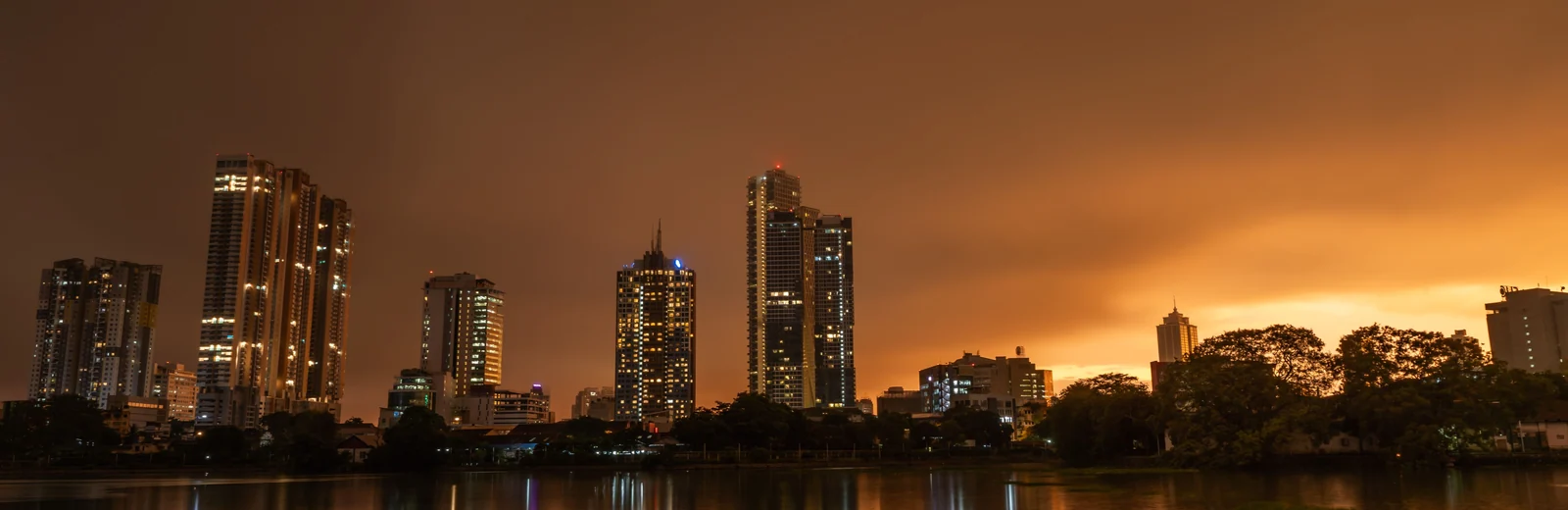 Skyline of Thousand Lights, Chennai at golden hour