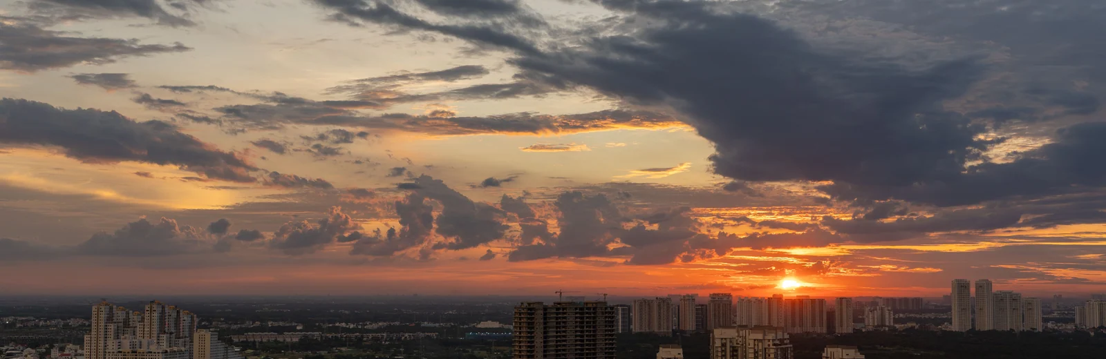 Skyline of Uppilipalayam, Coimbatore at golden hour