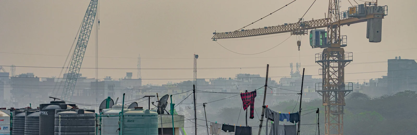 Skyline of Janakpuri, Delhi at golden hour