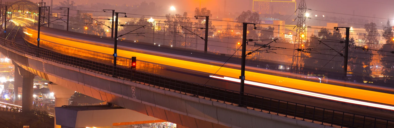 Skyline of Laxmi Nagar, Delhi at golden hour