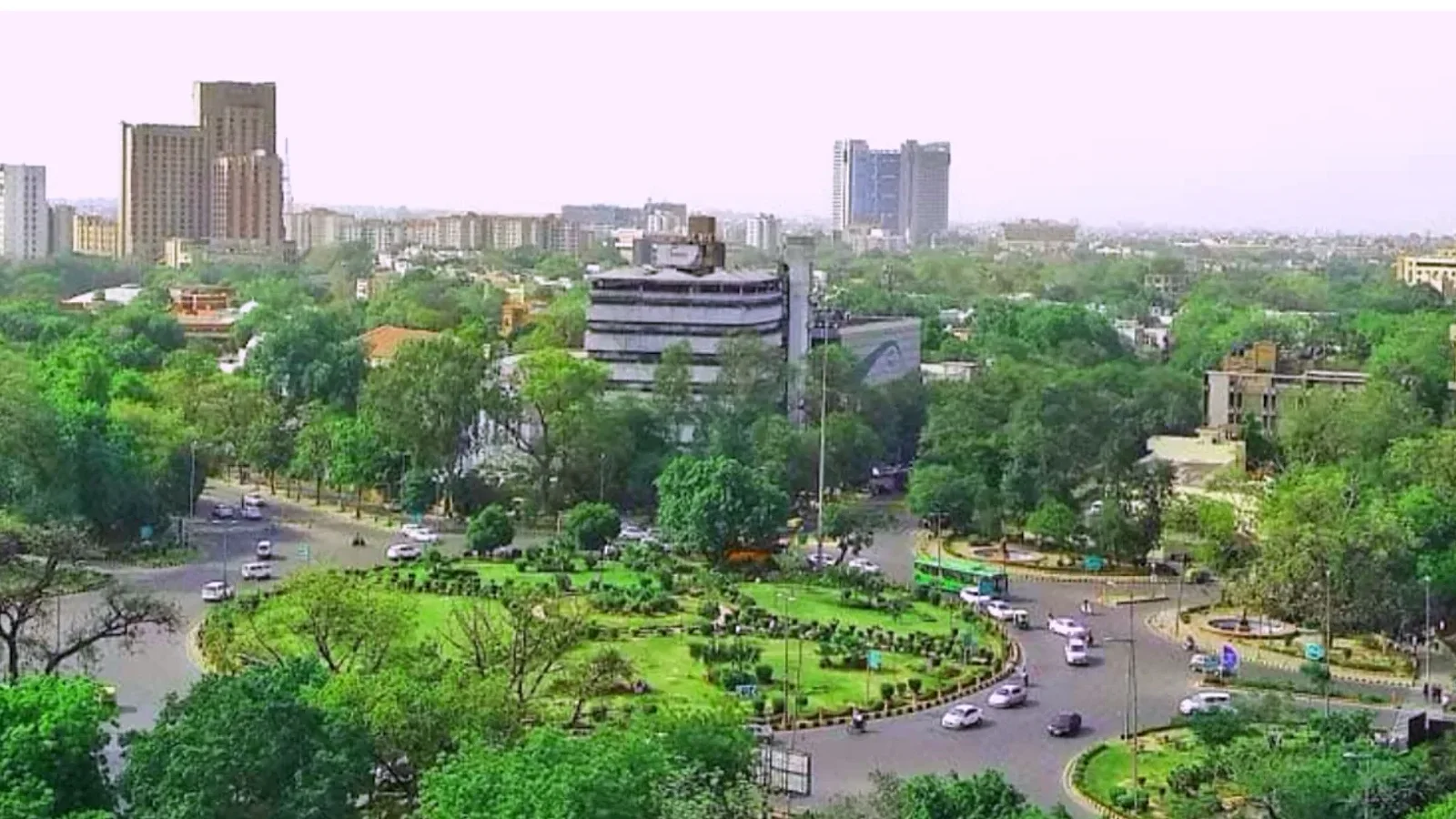 Aerial view of Mandi House, Delhi