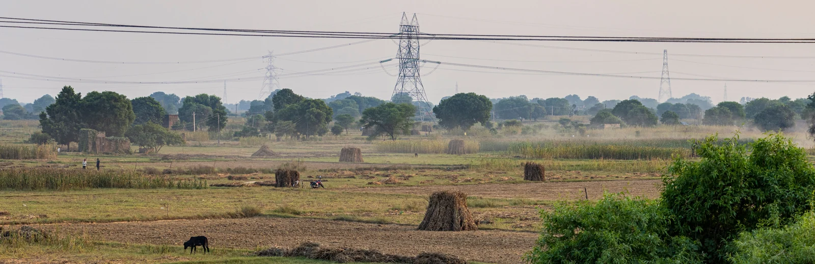 Skyline of Najafgarh, Delhi at golden hour