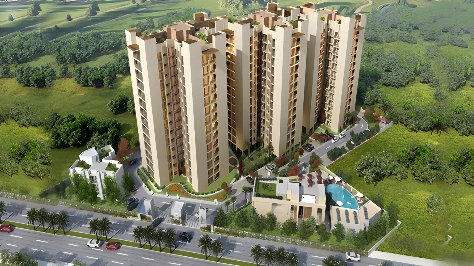 Aerial view of AVB Township, Durgapur