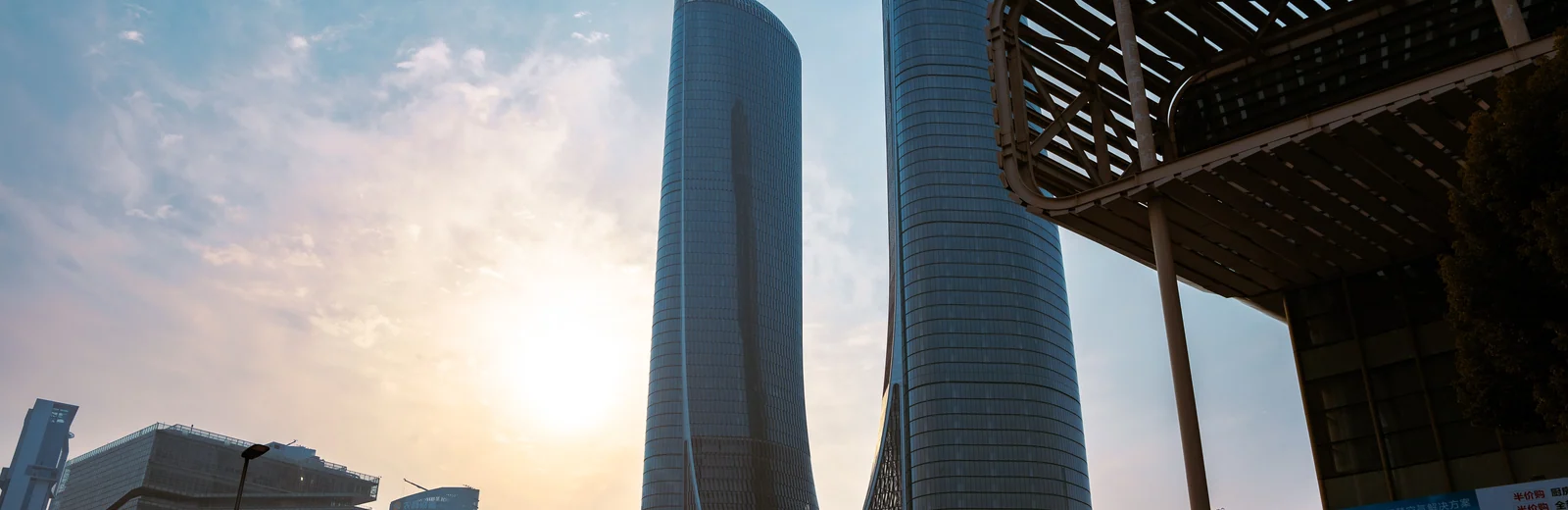 Skyline of Budhera, Gurugram at golden hour