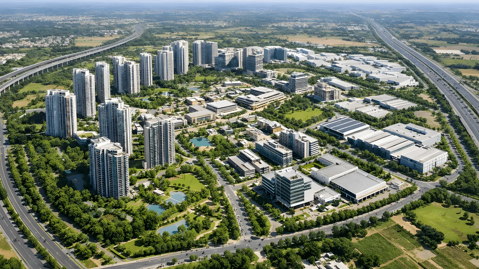 Aerial view of Manesar Sector 1D, Gurugram