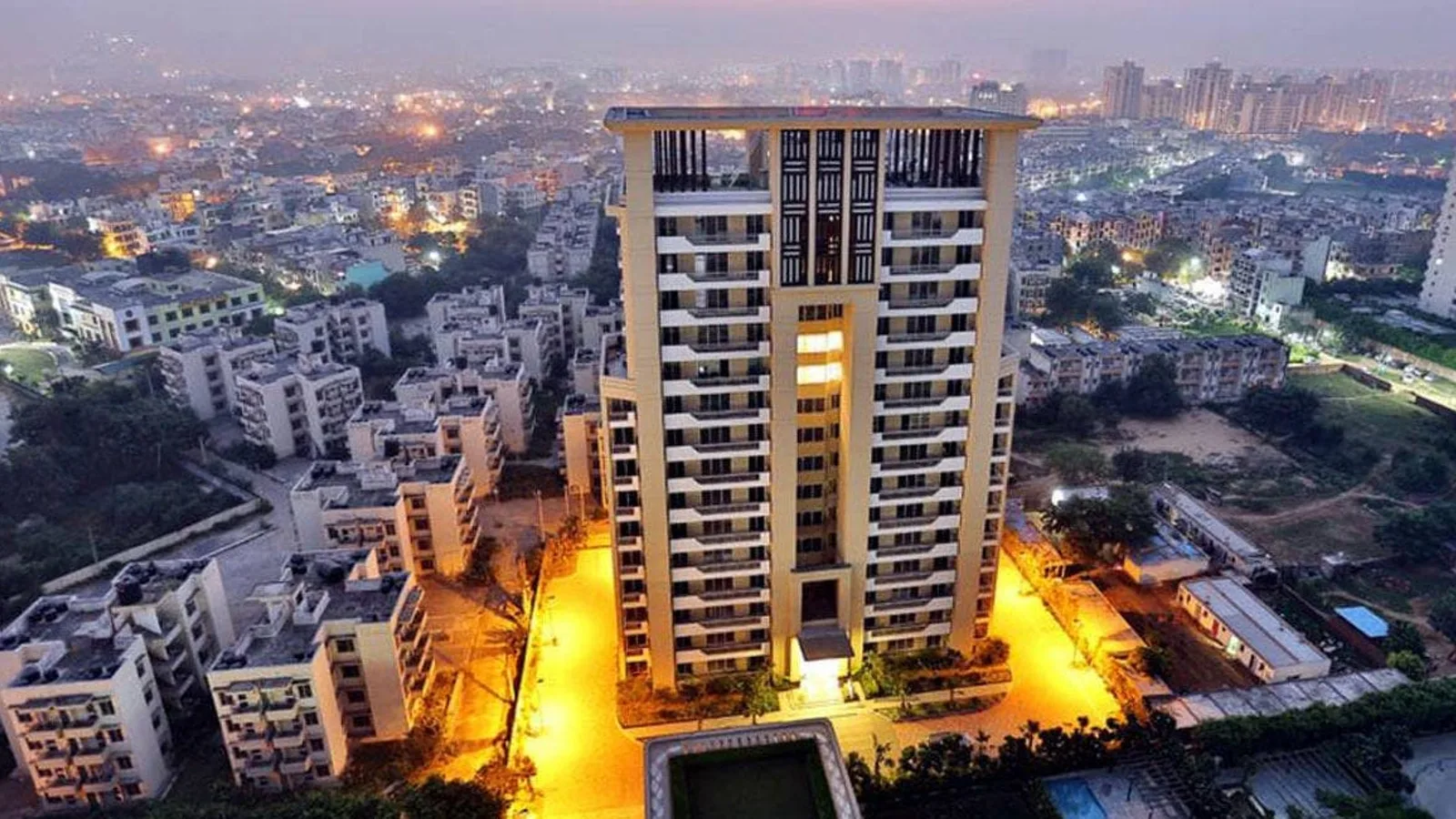 Aerial view of Sector 100, Gurugram