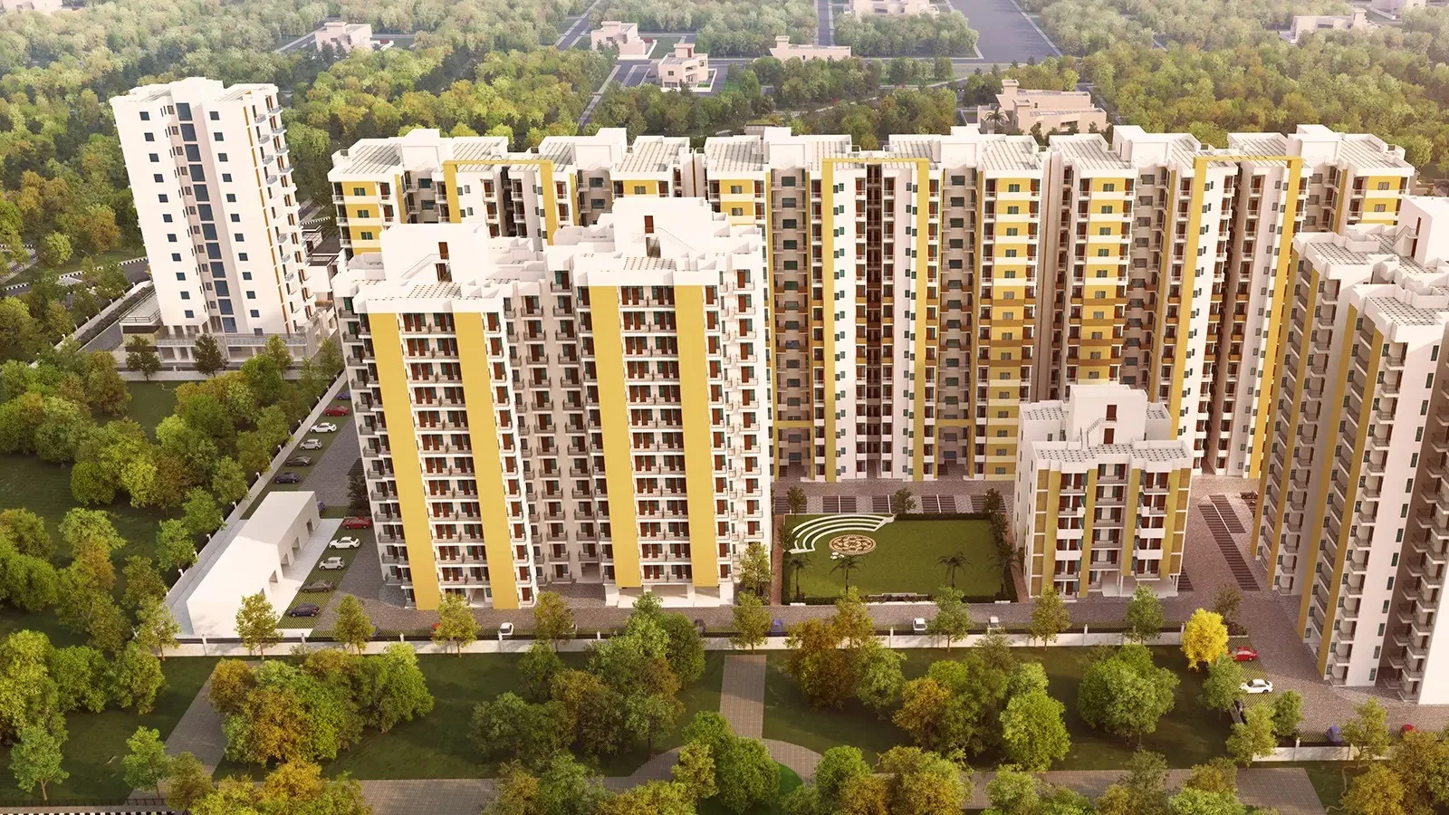 Aerial view of Sector 107, Gurugram
