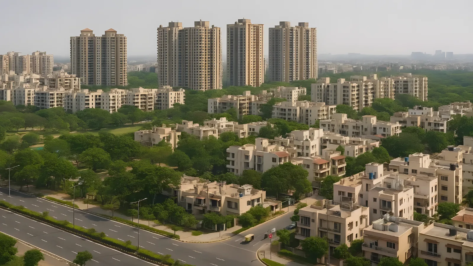 Aerial view of Sector 46, Gurugram