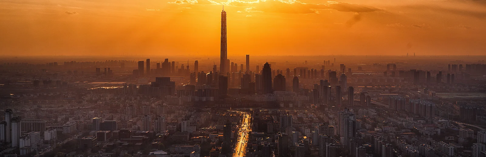 Skyline of Sector 70, Gurugram at golden hour