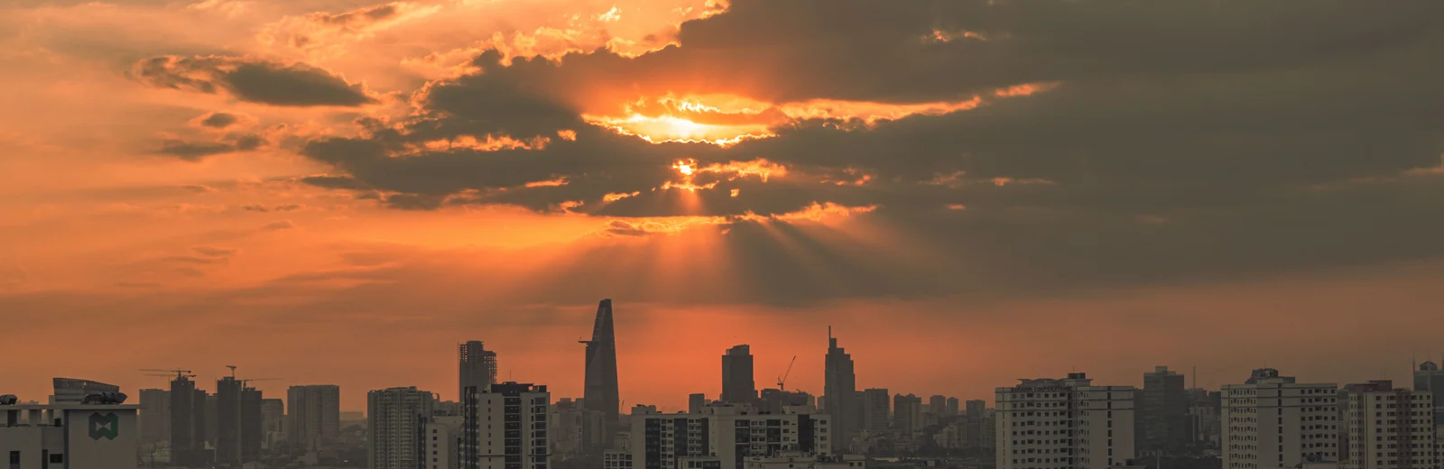 Skyline of Ekta Nagar Colony, Gwalior at golden hour