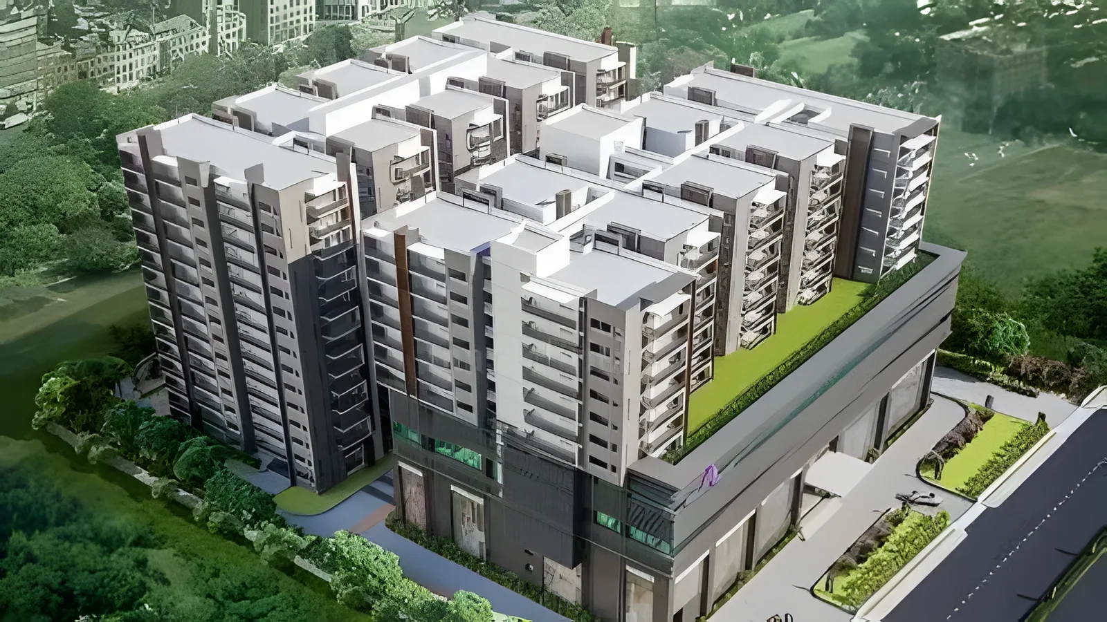 Aerial view of Begumpet, Hyderabad