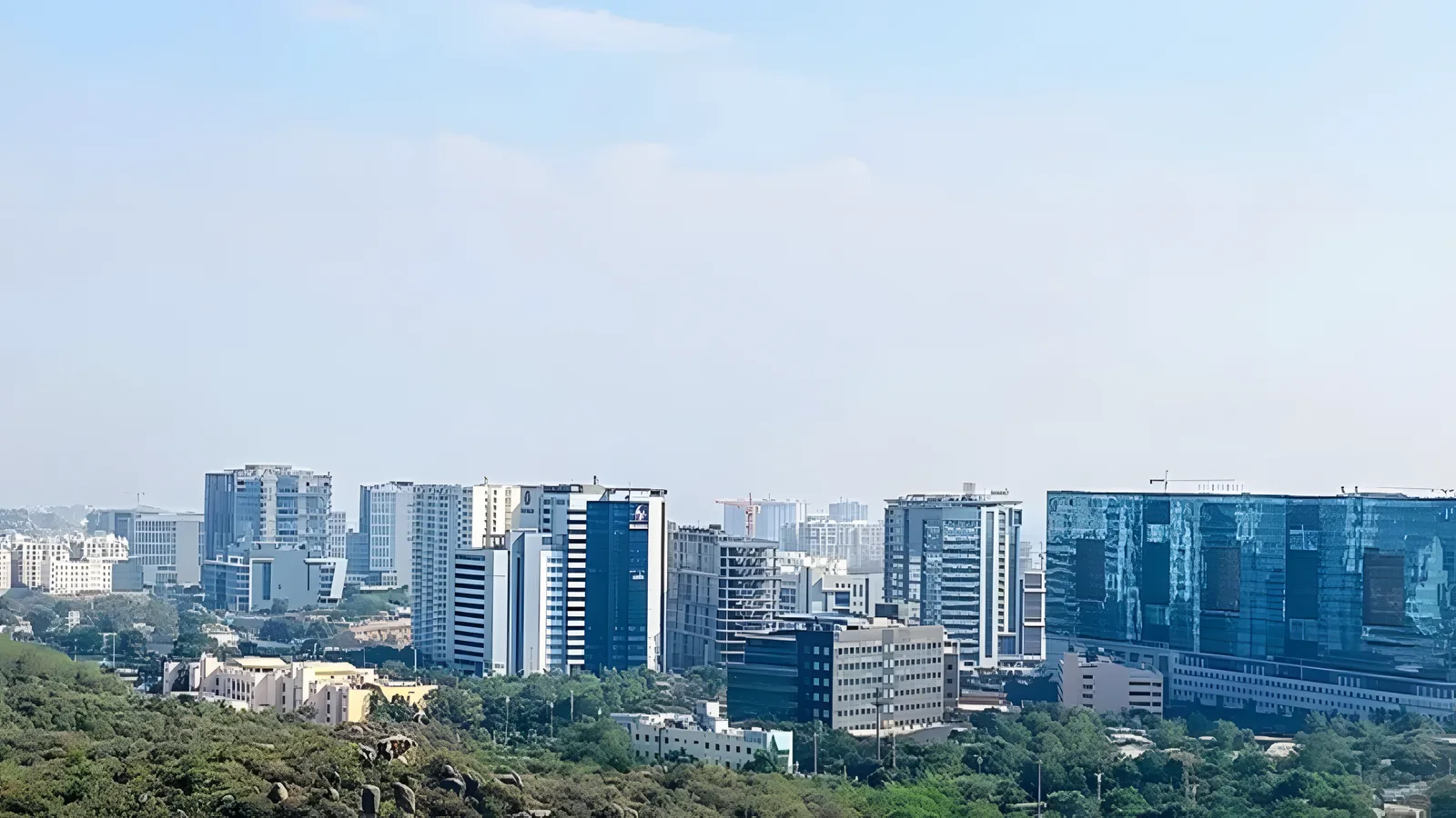 Aerial view of Gachibowli, Hyderabad