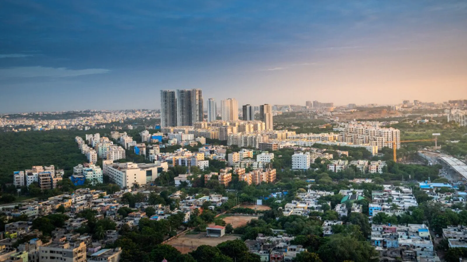 Aerial view of Jubilee Hills, Hyderabad
