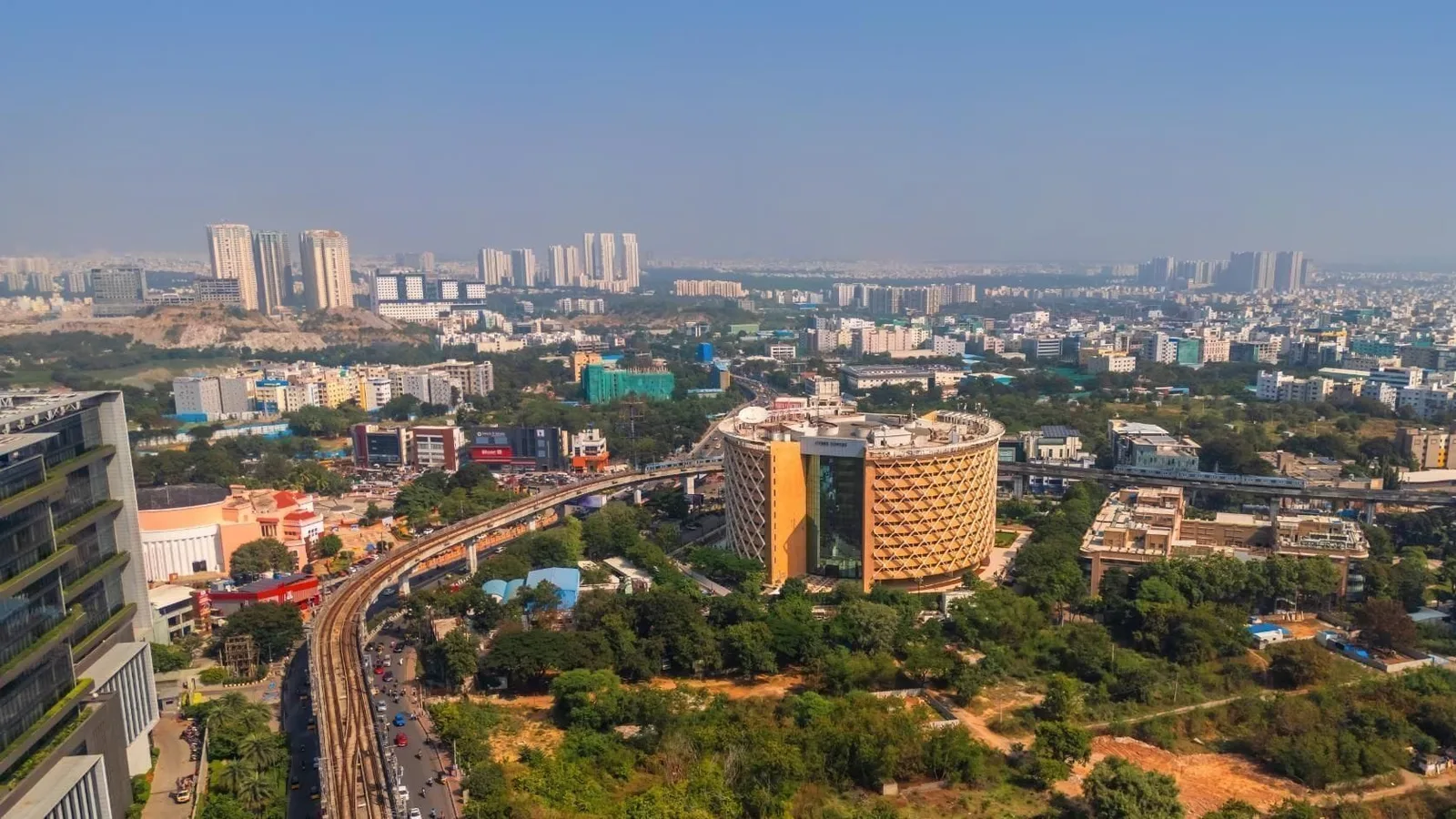 Aerial view of Manikonda, Hyderabad