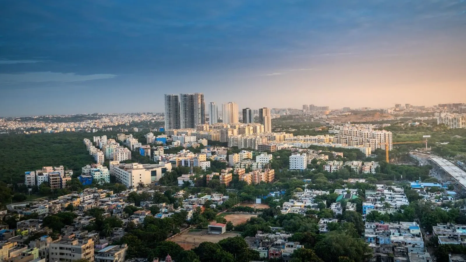 Aerial view of Shamshabad, Hyderabad