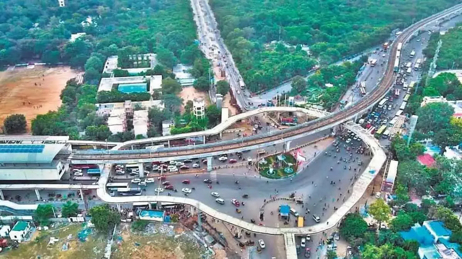 Aerial view of Uppal, Hyderabad