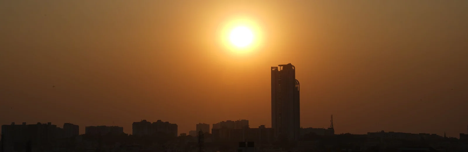 Skyline of Gadrakheri, Indore at golden hour