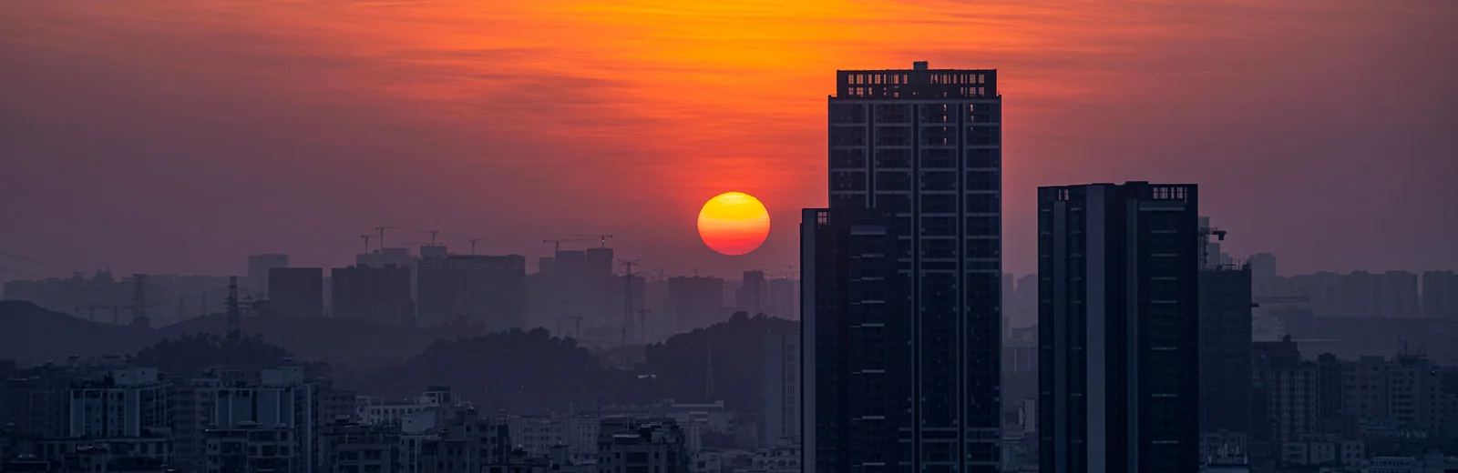 Skyline of Civil Lines, Jabalpur at golden hour