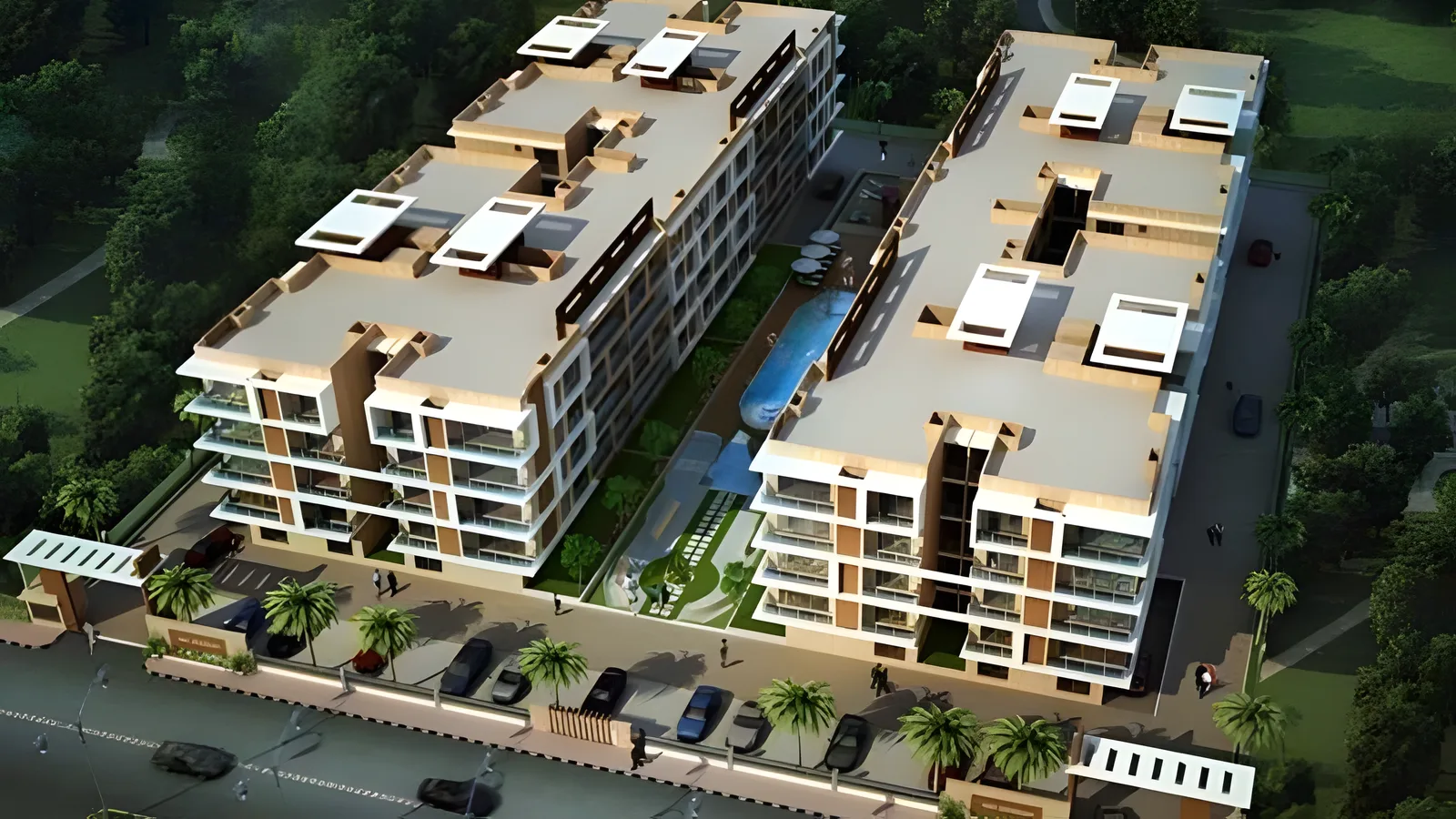 Aerial view of Bani Park, Jaipur