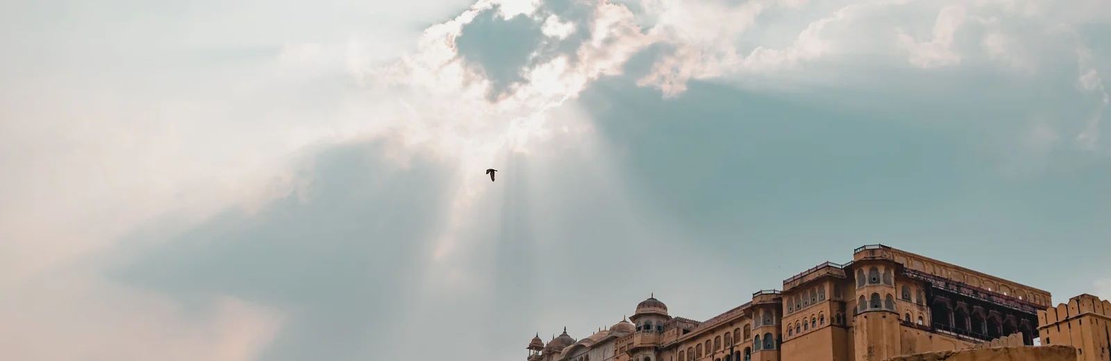 Skyline of Chainpurawas Saiwar, Jaipur at golden hour