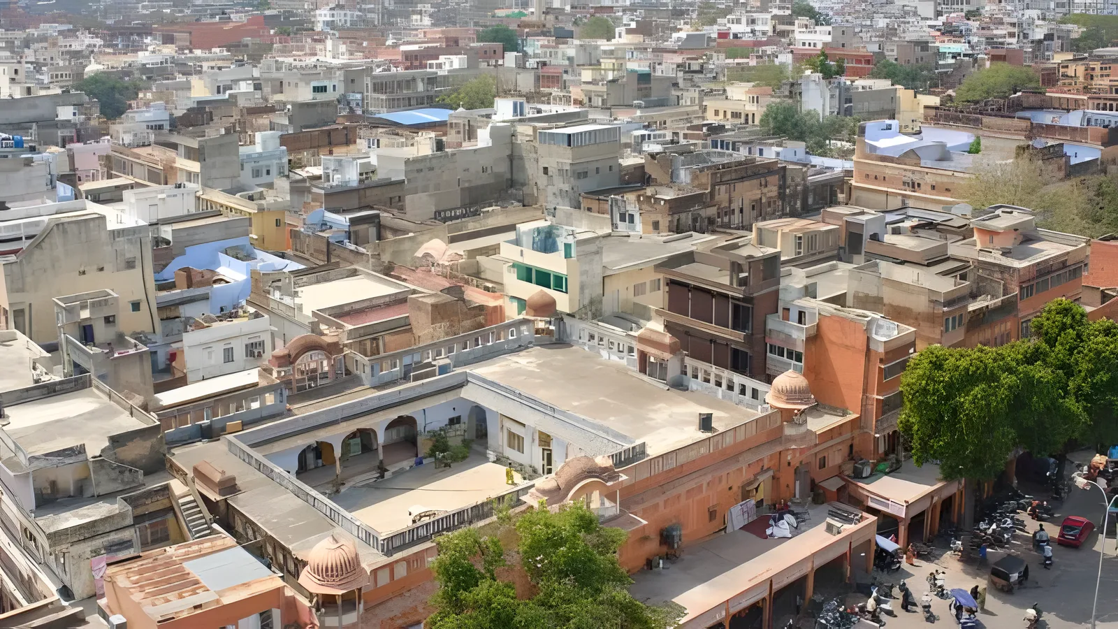 Aerial view of Gangarampura, Jaipur