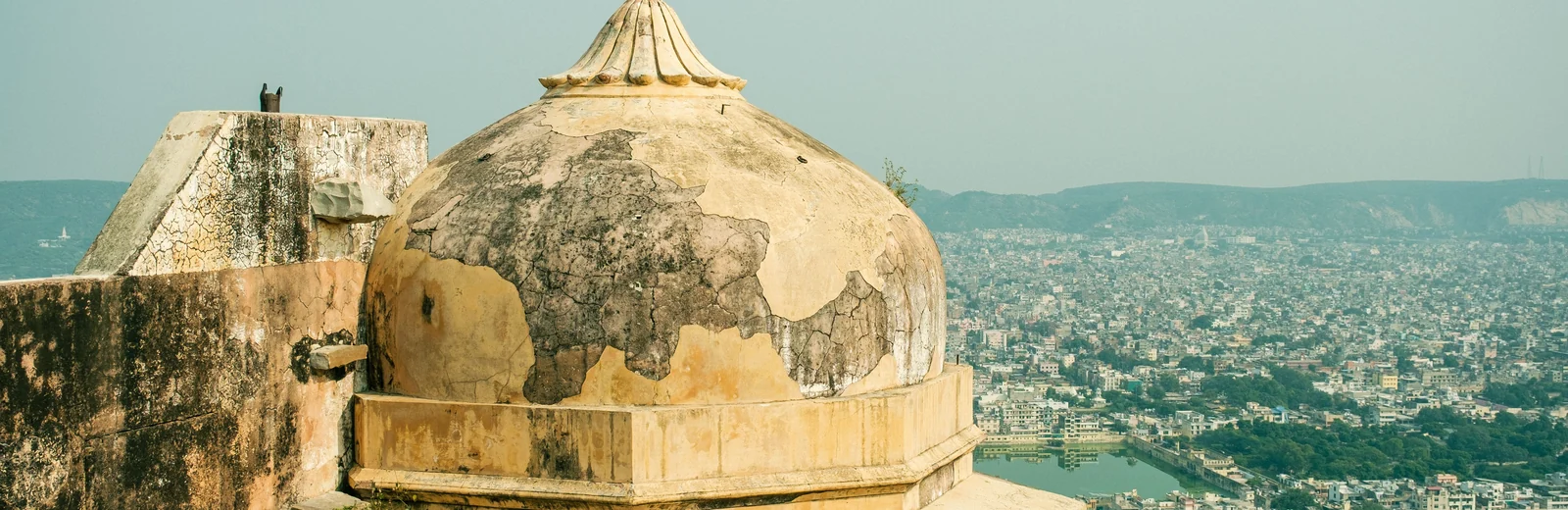 Skyline of Goner, Jaipur at golden hour