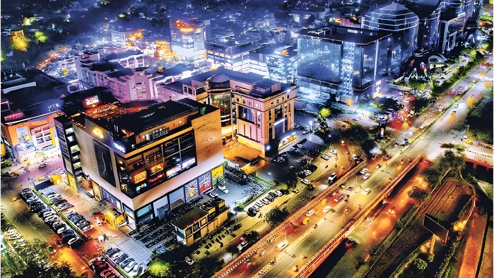 Aerial view of JLN Marg, Jaipur