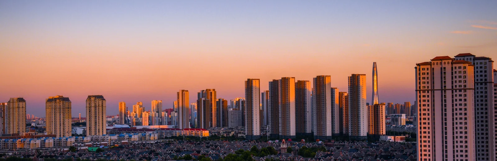 Skyline of Manjit Nagar, Jalandhar at golden hour
