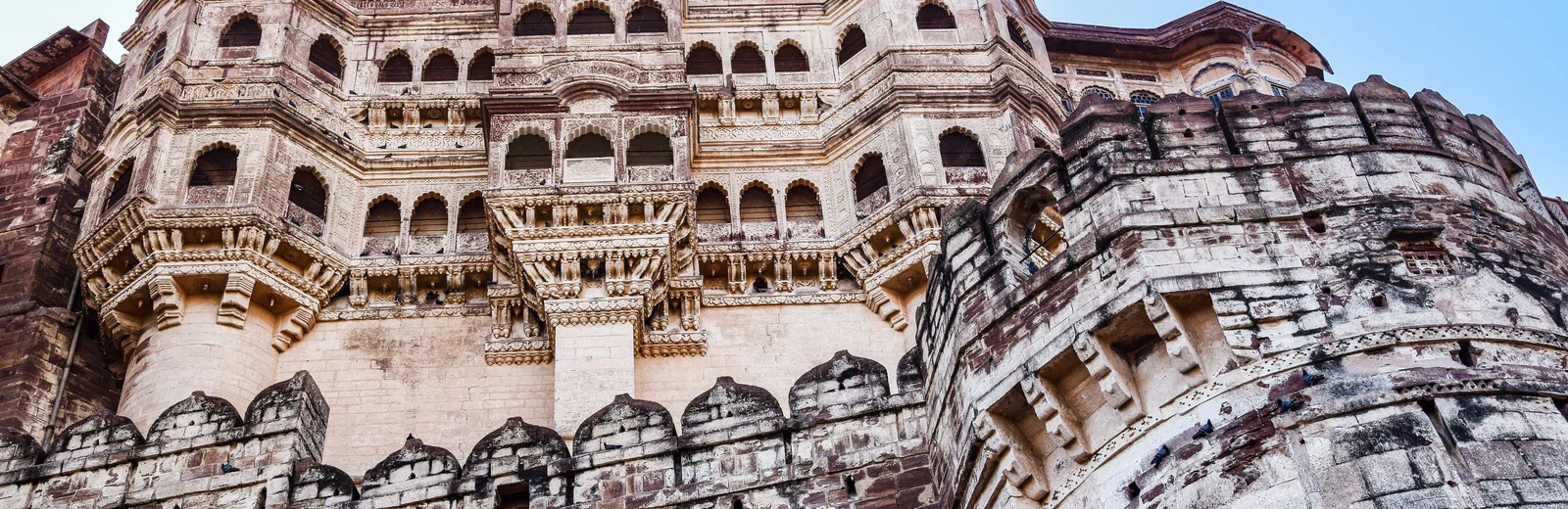 Skyline of Dheenani Ki Dhani, Jodhpur at golden hour