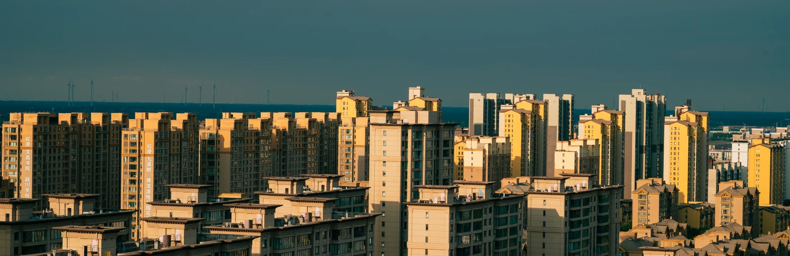 Skyline of Bharat Mata Nagar, Kolhapur at golden hour