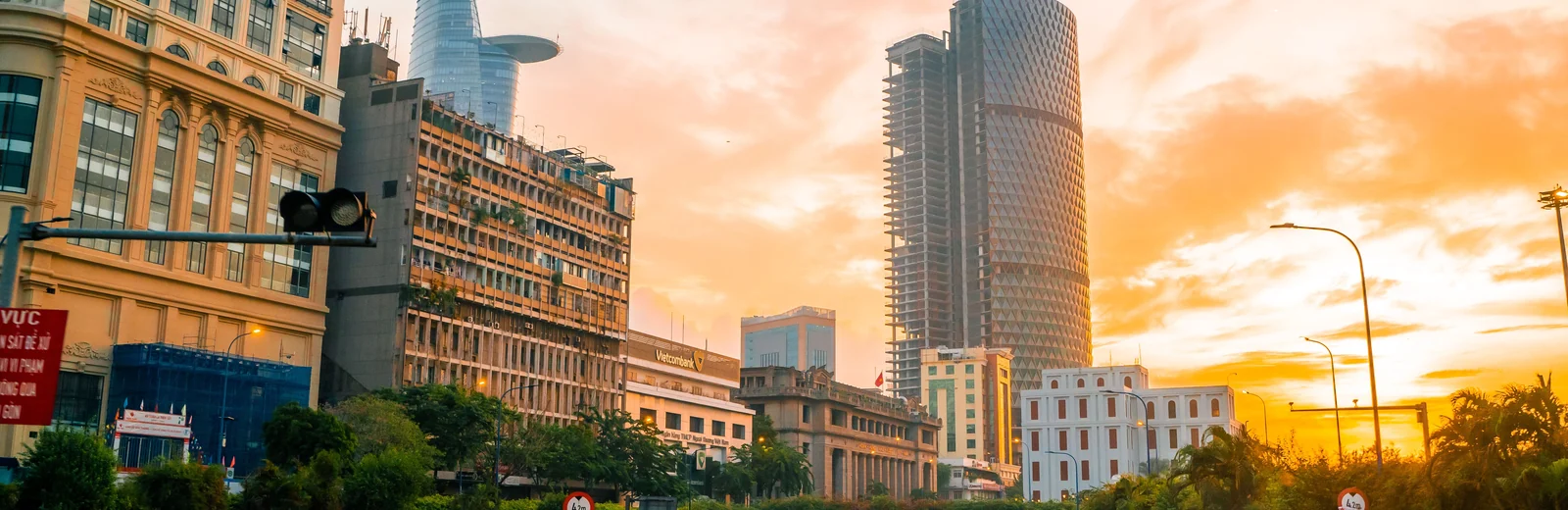 Skyline of Bakrahat Road, Kolkata at golden hour