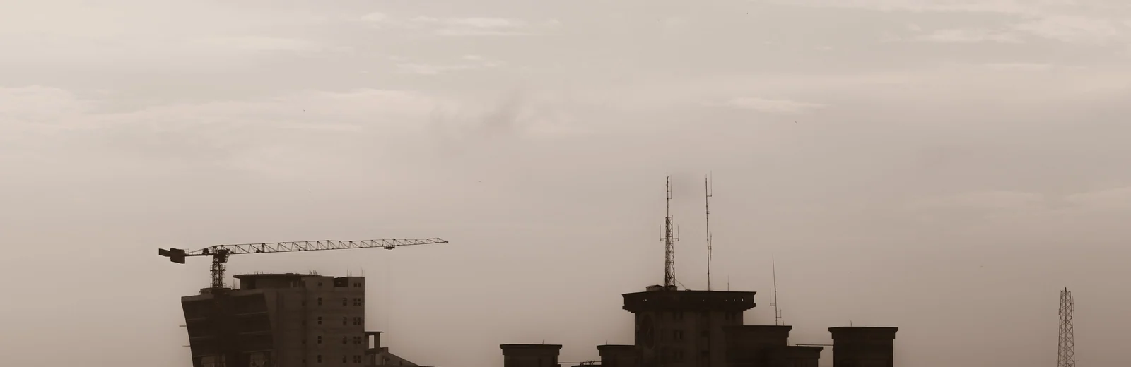 Skyline of Gobardanga, Kolkata at golden hour