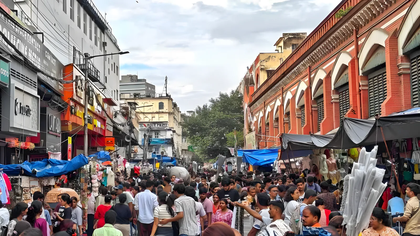 Aerial view of Julpia Bazaar, Kolkata