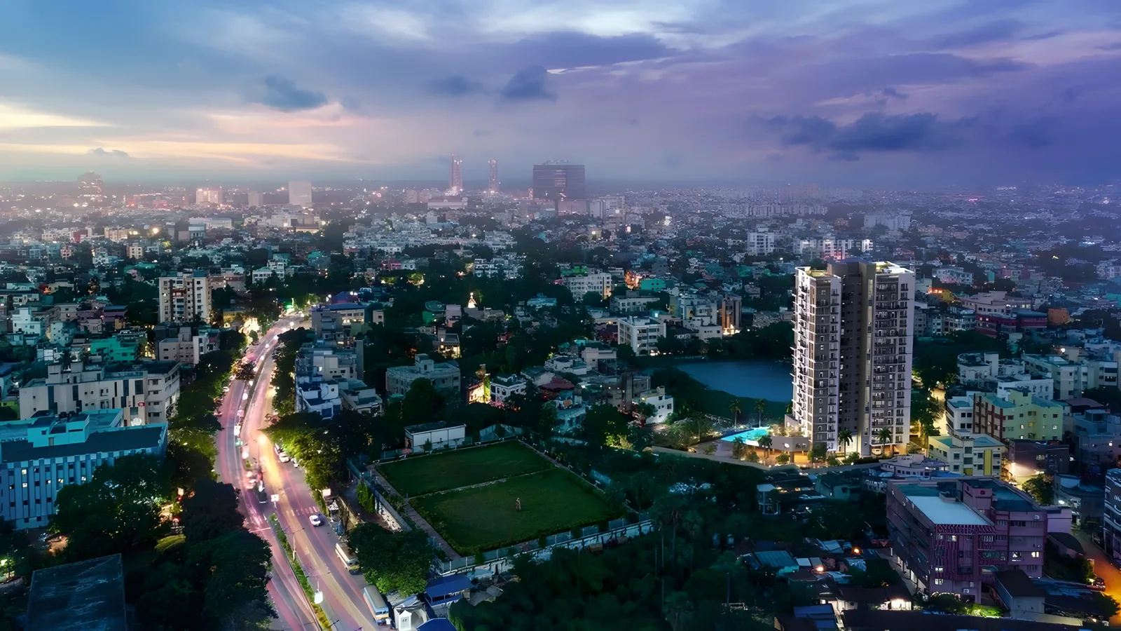 Aerial view of Kasba, Kolkata