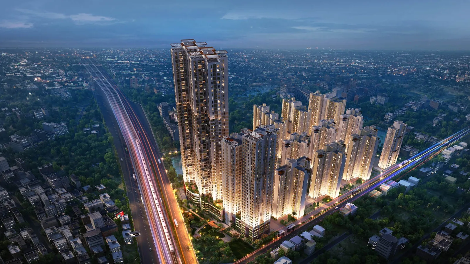 Aerial view of Mukundapur, Kolkata