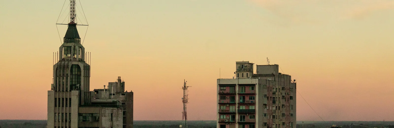Skyline of Bhimganj Mandi, Kota at golden hour