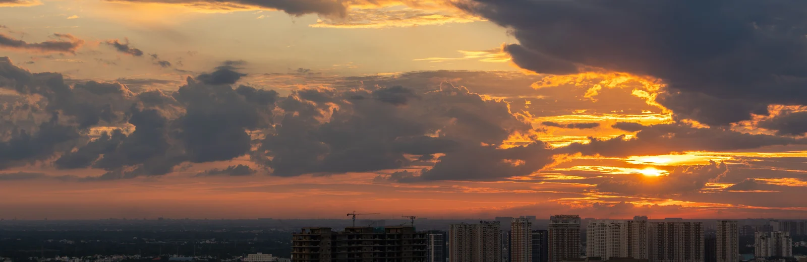Skyline of Seenta, Kota at golden hour