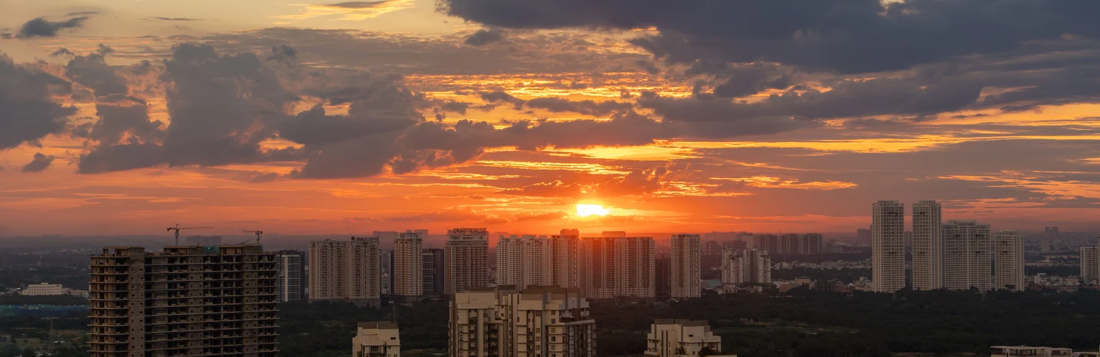 Skyline of Notified Area, Lucknow at golden hour